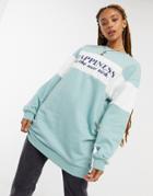 Miss Selfridge 'happiness Is The New Rich' T-shirt Dress In Sage-green