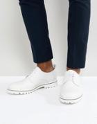 Zign Leather Lace Up Shoes In White - White