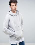 New Look Layered Hoodie In Light Gray - Gray