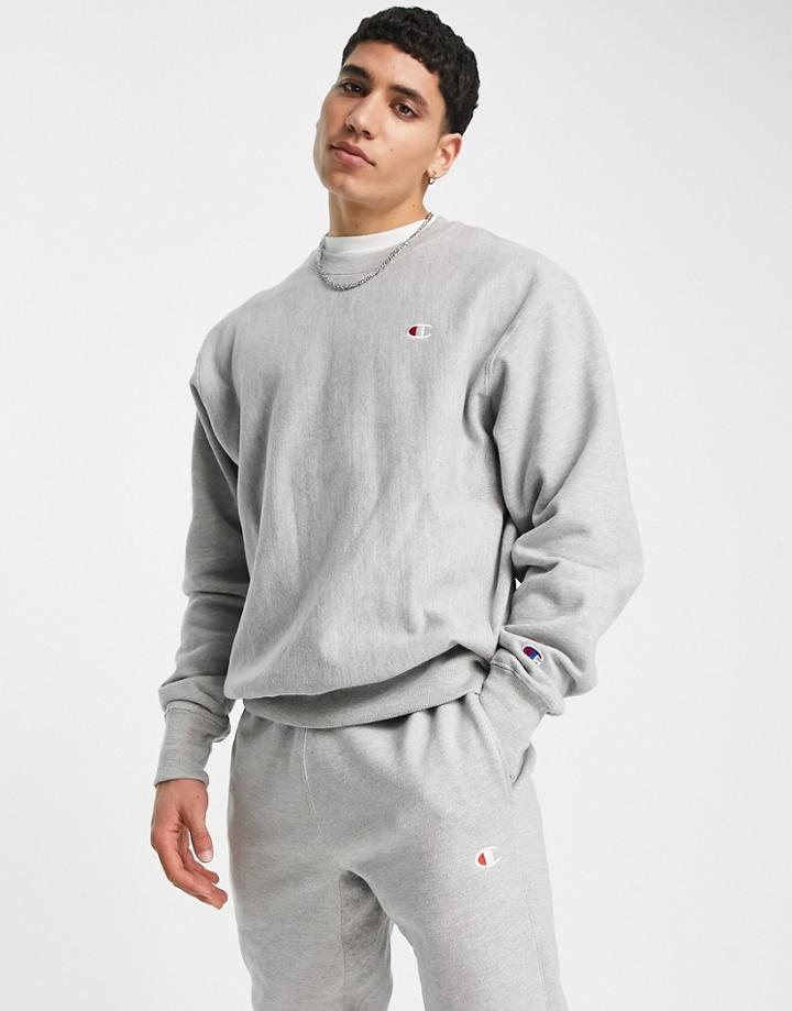 Champion Small Logo Sweatshirt In Gray
