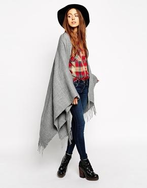Asos Plain Cape - Gray