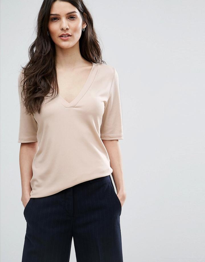 Selected Soma V Neck Tee - Gray