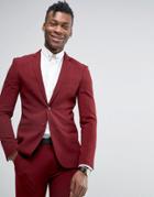 Rogues Of London Super Skinny Suit Jacket - Red