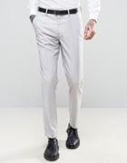 Devils Advocate Wedding Skinny Fit Pale Gray Suit Pants - Gray