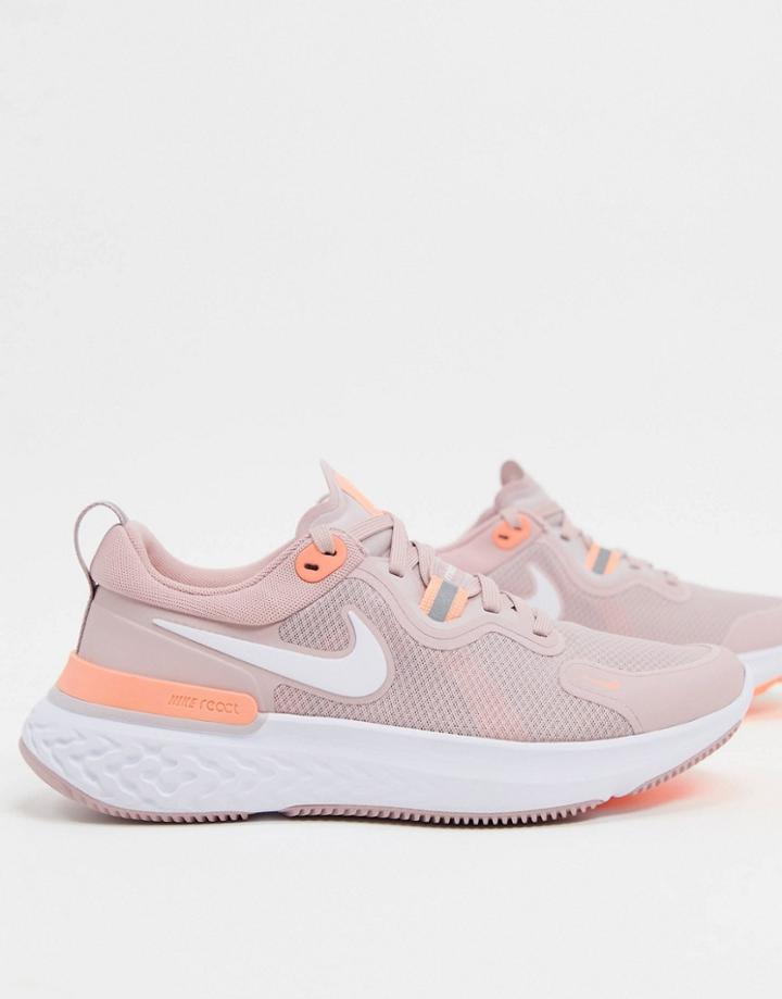 Nike Running React Miler Sneakers In Off White
