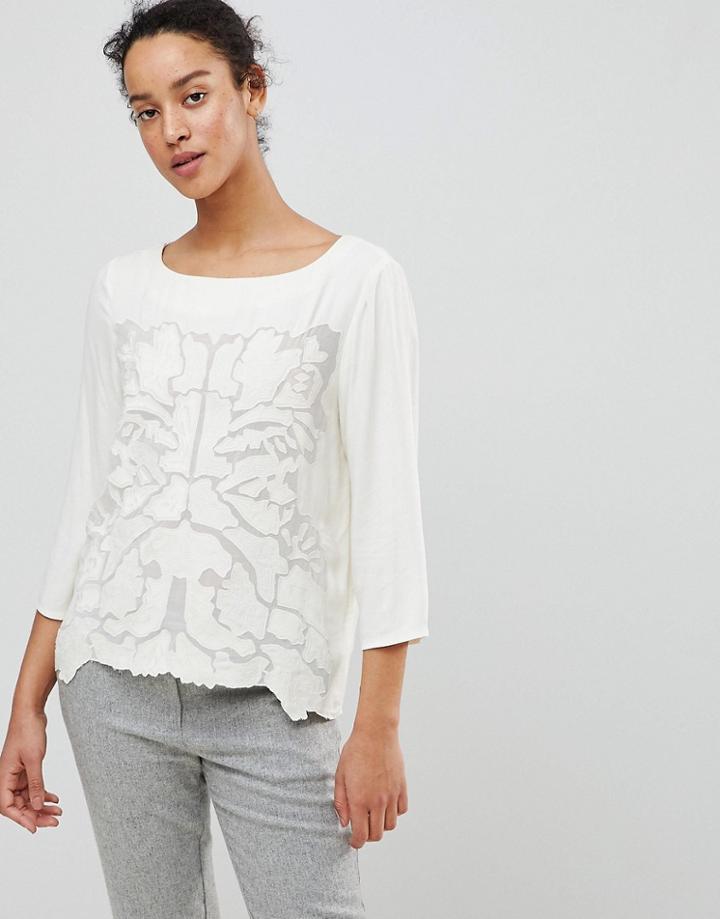 See U Soon Top With Cutwork Detail - Cream