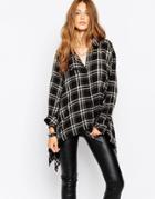 Blank Nyc Oversized Drapey Checked Shirt - Multi