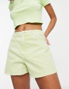 Topshop A-line Short In Lime-green