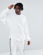 Asos Oversized Long-sleeve T-shirt With Extreme Bellow Sleeves In White - White
