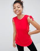 Brave Soul Suzy Tank With Drawstring Shoulder - Red
