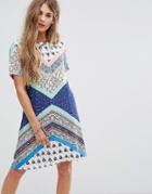 Yumi Patchwork Print Tunic Dress - Multi
