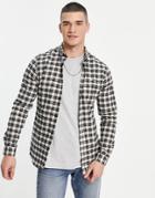 River Island Rr Check Shirt In Ecru-neutral