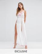 Wolf & Whistle Embroidered Maxi Dress - White