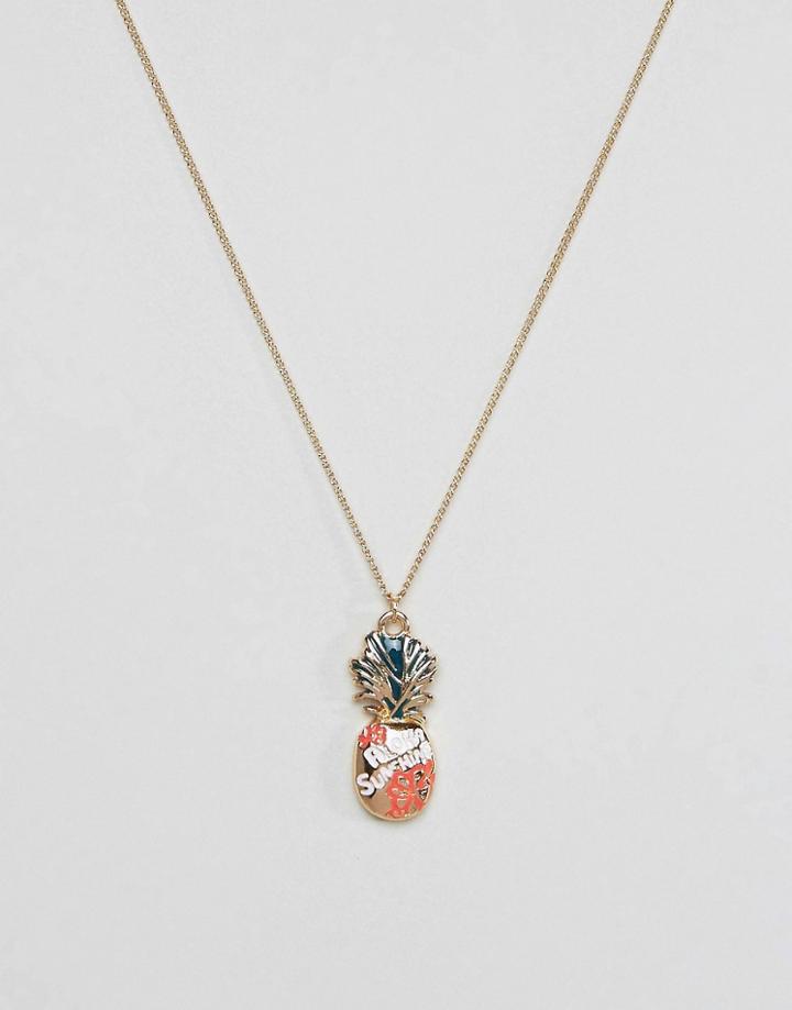Asos Colourful Pineapple Necklace - Multi