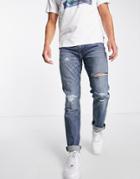 Levi's 511 Slim Jeans In Blue Wash With Abraisons