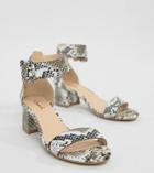 Qupid Mid Block Heel Sandals - Black