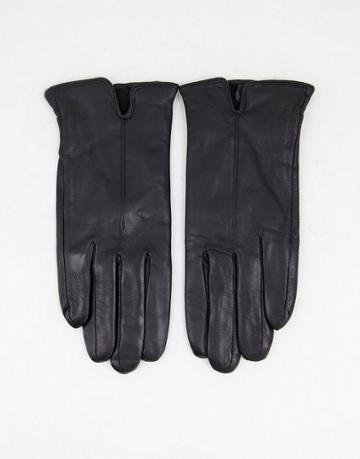 Accessorize Leather Gloves In Black