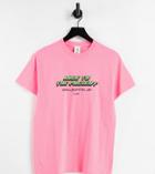 Collusion Back To Present Graphic T-shirt In Neon Pink