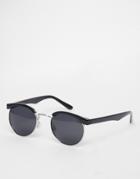 D-struct Round Retro Sunglasses - Black