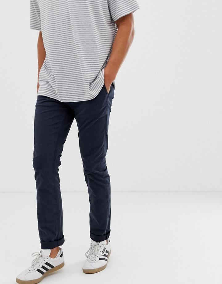 Nudie Jeans Co Slim Adam Chino Pants In Navy - Navy