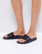 Slydes Port Padded Black Slide Flat Sandals - Black