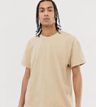 Reclaimed Vintage Oversized Overdye T-shirt In Camel - Beige