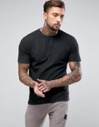 Religion T-shirt In Reverse Jersey Fabric And Drop Soulder Detail - Black