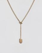 Asos Necklace In Gold With Tag Pendant - Gold