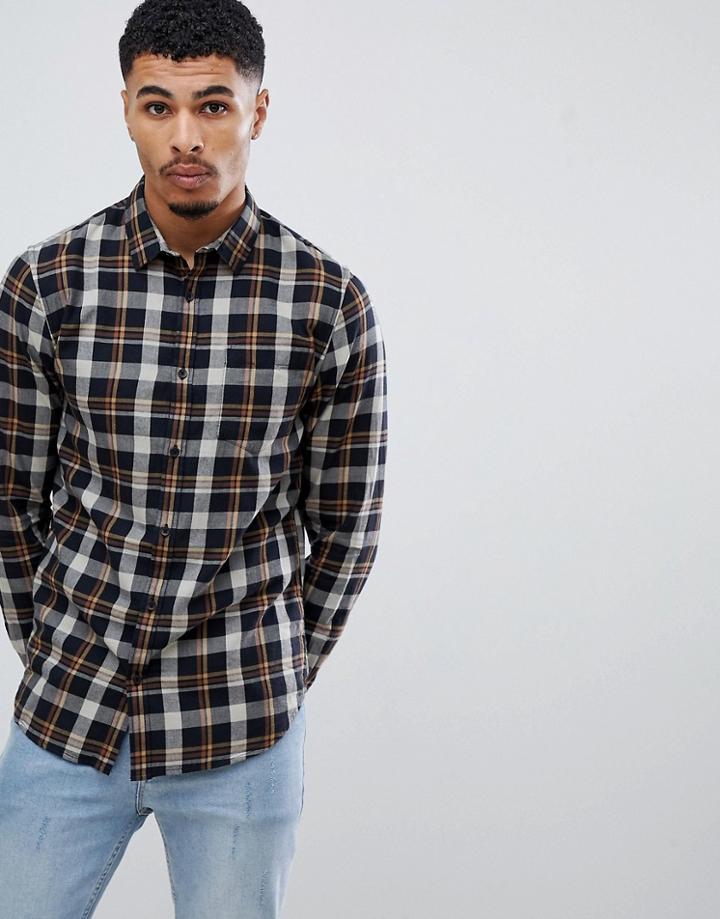 New Look Check Shirt In Black - Black