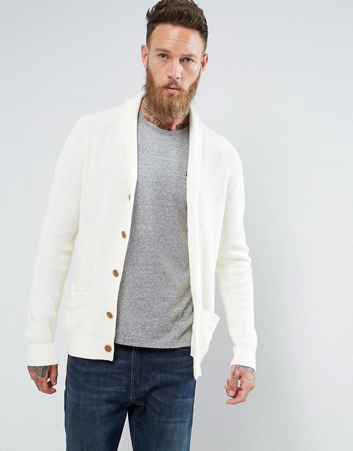 Abercrombie & Fitch Knit Cardigan Washed Stitch In Cream - Cream