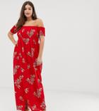 In The Style Plus Floral Bardot Maxi Dress - Multi