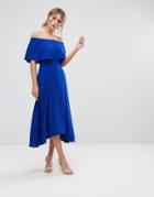 Coast Brooke Bandeau Frill Midi Dress - Blue