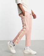 Siksilk Infinite Pleated Sweatpants In Pale Pink With Side Stripe