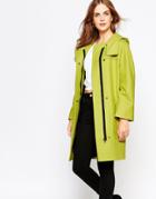 Cooper & Stollbrand Zip Duffle Coat With Hood - Green