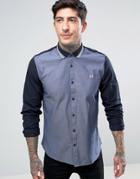 Fred Perry Contrast Sleeves Oxford Shirt In Navy - Navy
