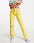 Asos Design 90s Straight Leg Jeans In Sunshine Yellow