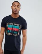Boohooman T-shirt With New York Print In Black - Black