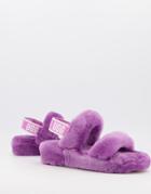 Ugg Oh Yeah Logo Double Strap Sandals In Magnolia-purple