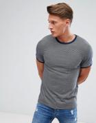 Jack & Jones Premium Fine Stripe T-shirt - Navy