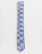 French Connection Gingham Check Tie-navy