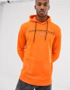Good For Nothing Hoodie In Orange With Chest Logo - Orange