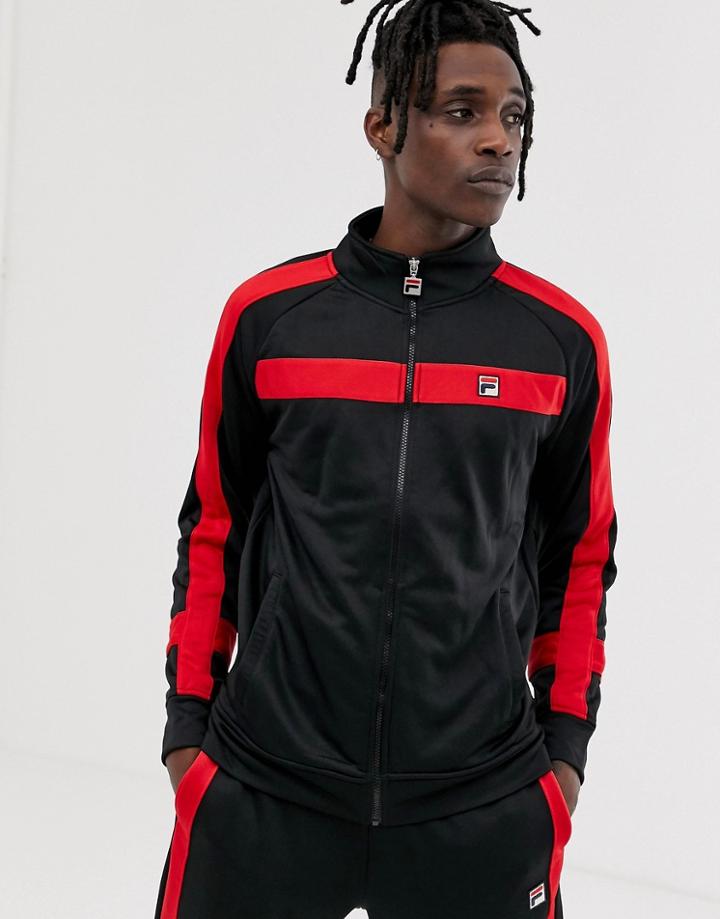 Fila Renzo Track Jacket With Taping In Black