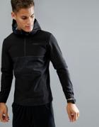 Jack & Jones Tech 1/2 Zip Sweat Hoodie In Tech Dry Fabric - Black