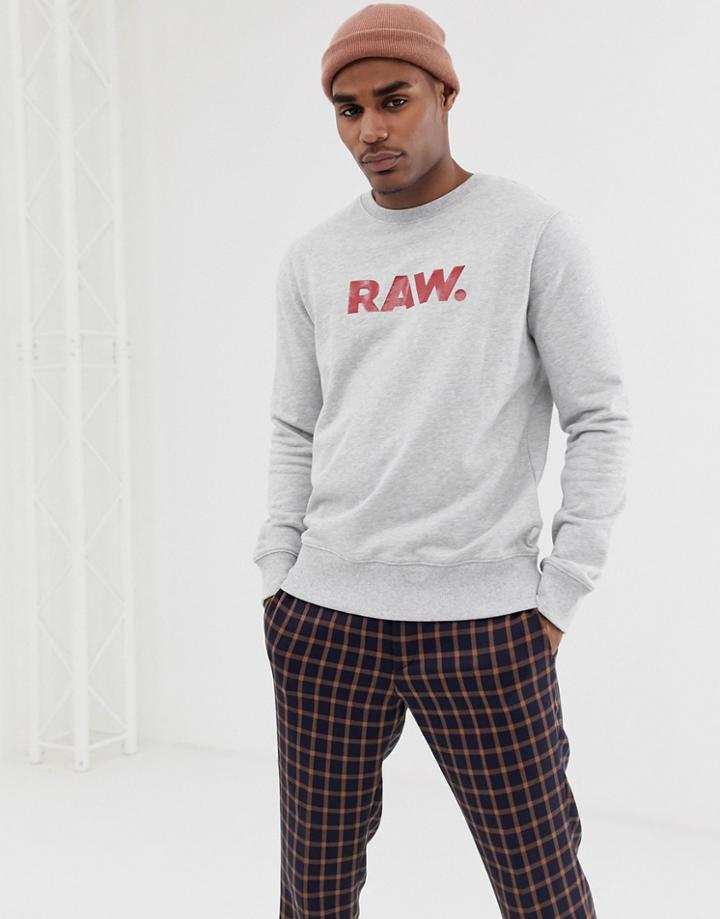 G-star Raw Logo Sweat In Gray