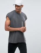 Jack & Jones Originals T-shirt In Oversized Capped Sleeve - Gray