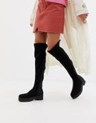 Lost Ink Shona Chunky Over The Knee Boots - Black