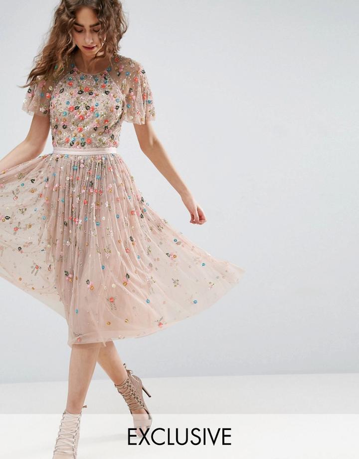 Needle And Thread Starburst Embellished Midi Dress - Pink