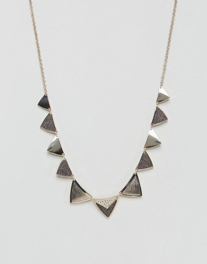 Oasis Diamond Dust Triangle Necklace - Gold