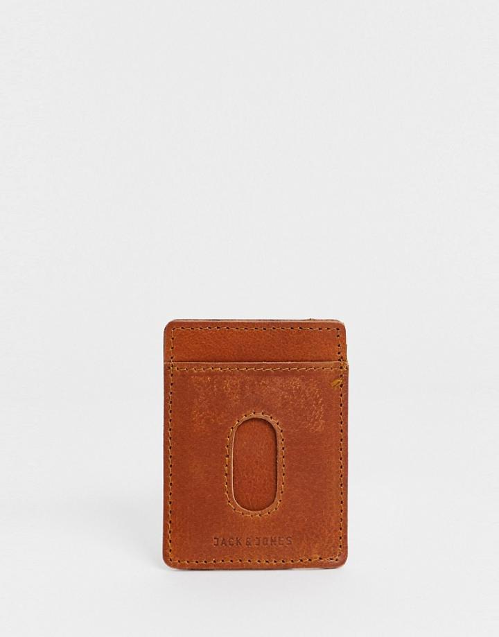 Jack & Jones Leather Cardholder-brown