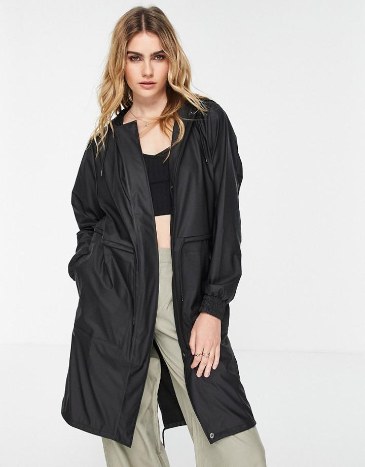 Rains String Parka In Black